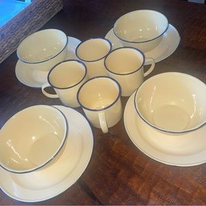 Pottery Barn 12 piece Enamel Dish Set